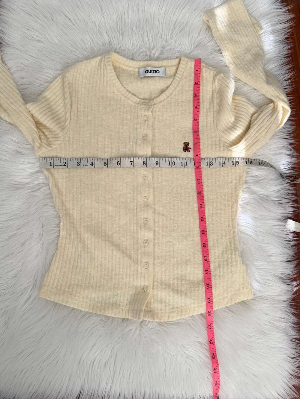 DANIELLE GUZIO Ribbed Button-Up Cardigan long sleeve S - Picture 9 of 9